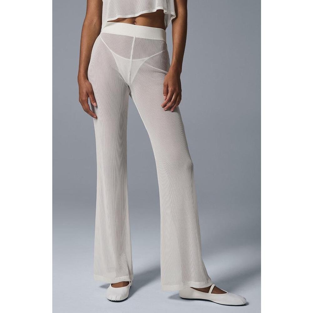 NWOT Alo Yoga Striped Mesh Tropical Nights Flare Pants size S